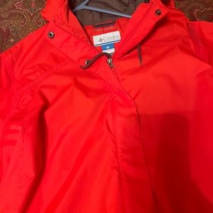 Woman red rain coat size xxl